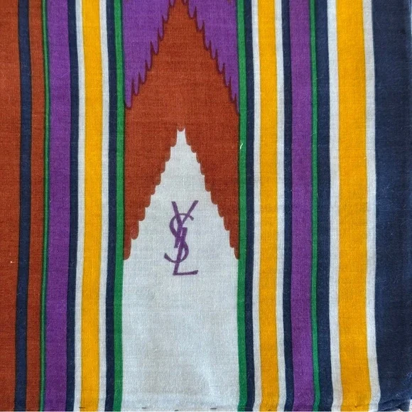 Yves Saint Laurent Multicolor Geometric Scarf - Picture 2 of 5